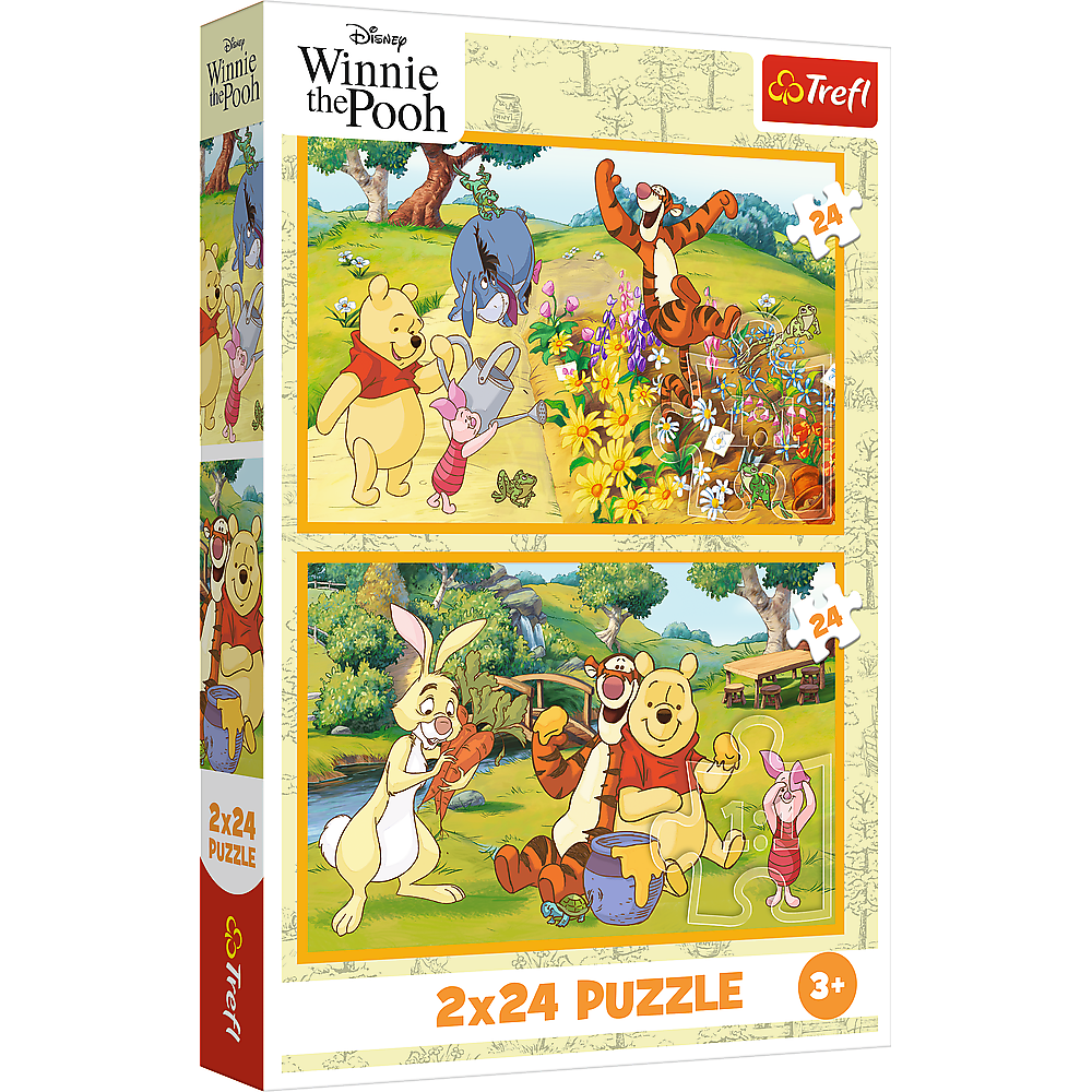Puzzle 2x24 dílků Den v zahradě – Disney Winnie the Pooh Trefl