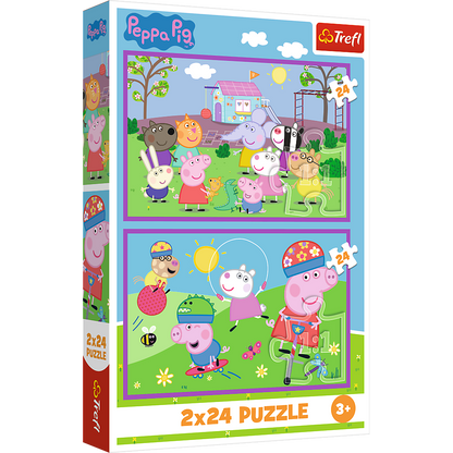 Puzzle 2x24 dílků dětské hřiště – Peppa Pig