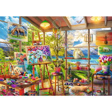 Puzzle 2x500 dílků Umění malování malířská dílna FSC