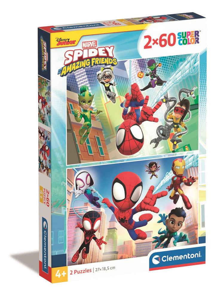 Puzzle 2x60 dílků Marvel Spidey and His Amazing Friends – Clementoni