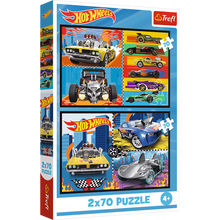 Puzzle 2x70 dílků autíčka – Hot Wheels Trefl