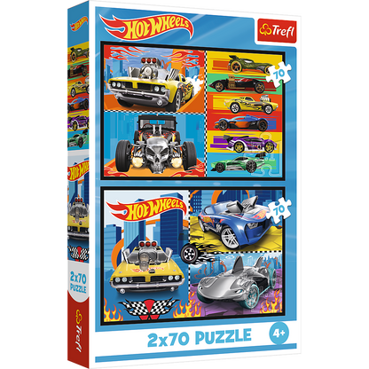 Puzzle 2x70 dílků autíčka – Hot Wheels Trefl