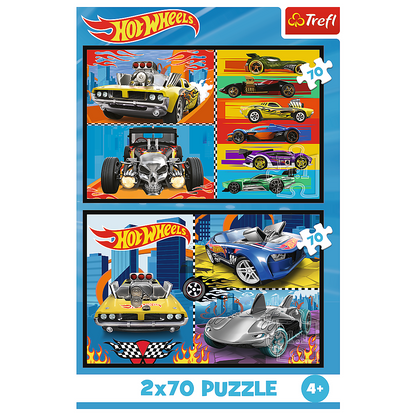 Puzzle 2x70 dílků autíčka – Hot Wheels Trefl