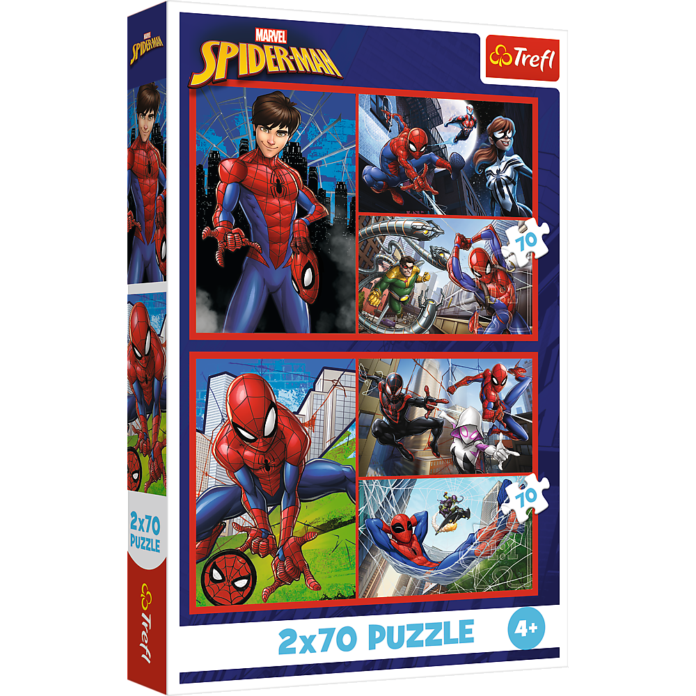 Puzzle 2x70 dílků Spiderman pavoučí příběhy – Disney Marvel Trefl