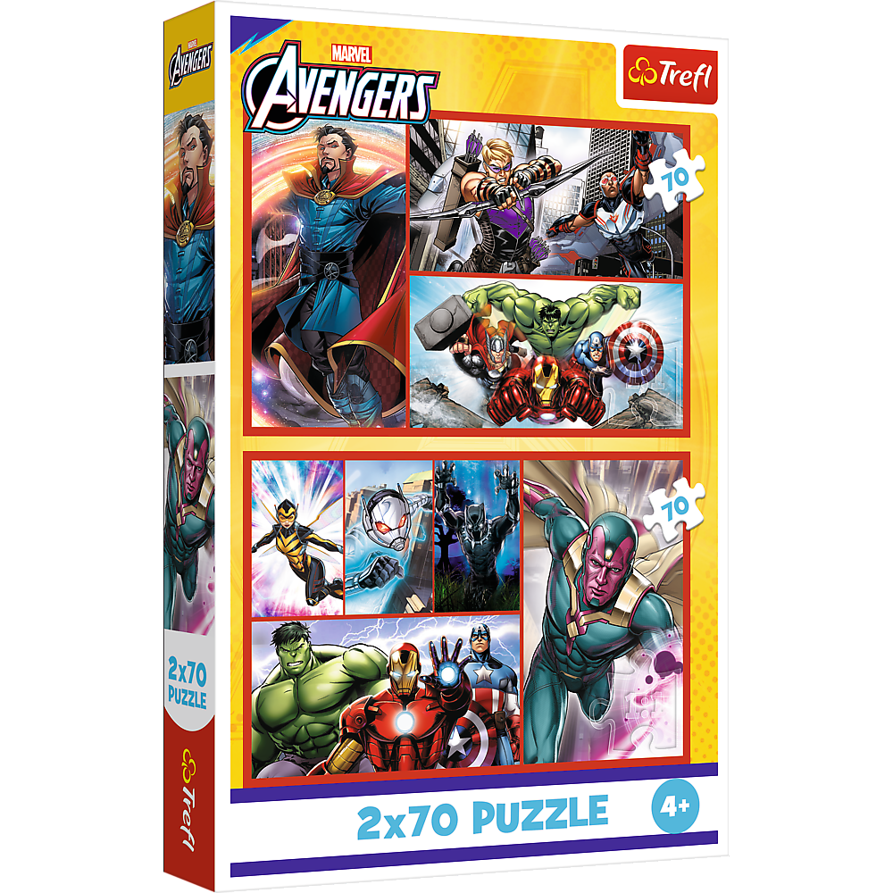 Puzzle 2x70 dílků Staň se hrdinou Marvel Avengers – Trefl