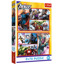 Puzzle 2x70 dílků Staň se hrdinou Marvel Avengers – Trefl