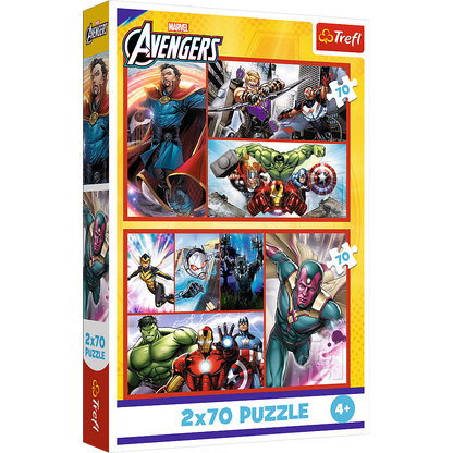 Puzzle 2x70 dílků Staň se hrdinou Marvel Avengers – Trefl