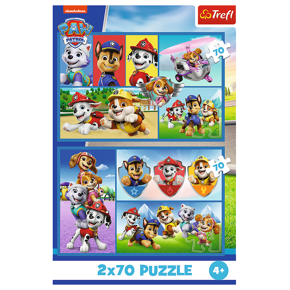 Puzzle 2x70 dílků Tlapková patrola – Trefl 34441