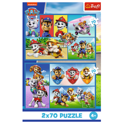 Puzzle 2x70 dílků Tlapková patrola – Trefl