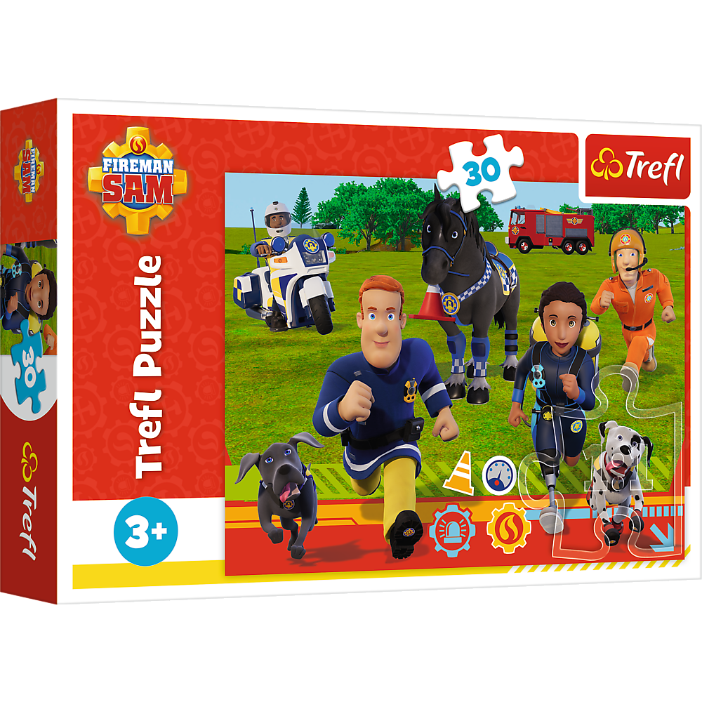Puzzle 30 dílků Připraveni pomoci hasič Sam – Trefl 18297