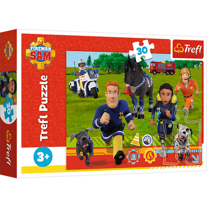 Puzzle 30 dílků Připraveni pomoci hasič Sam – Trefl 18297
