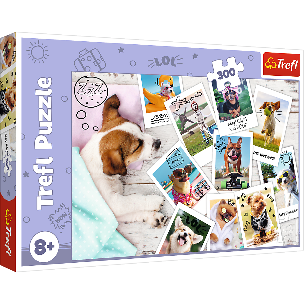 Puzzle 300 dílků Fotky z dovolené pejsci – Trefl 23003