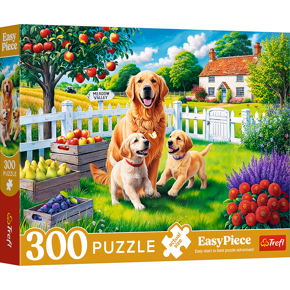 Puzzle 300 dílků velké kousky Pejsci na vsi – Trefl