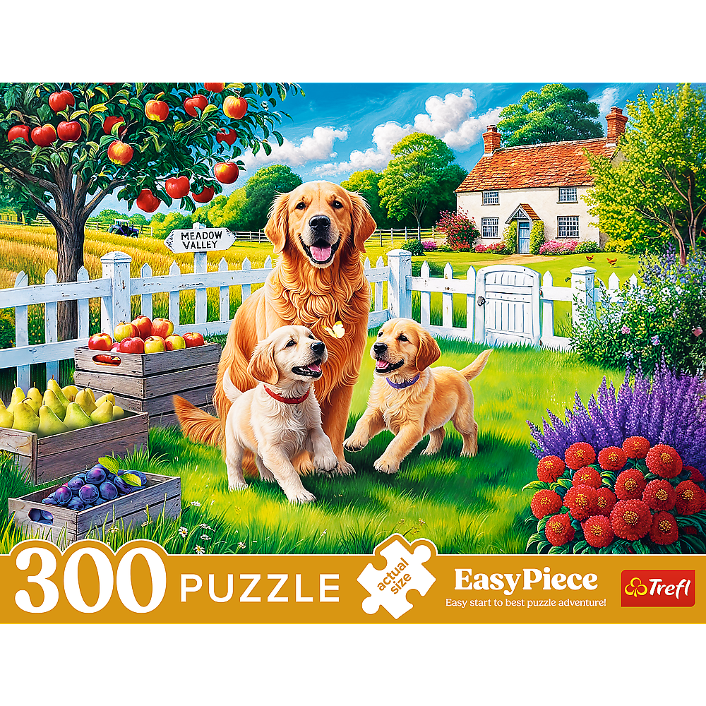 Puzzle 300 dílků velké kousky Pejsci na vsi – Trefl