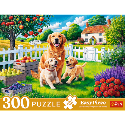 Puzzle 300 dílků velké kousky Pejsci na vsi – Trefl