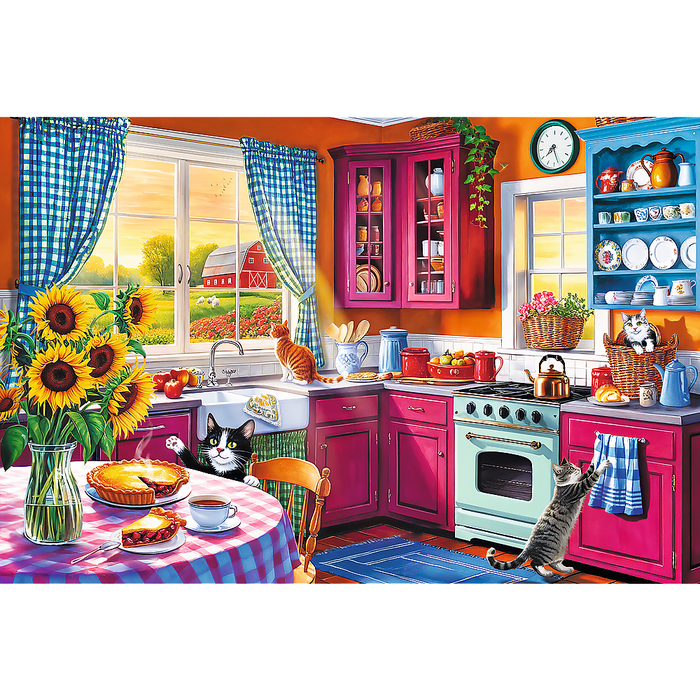 Puzzle 300 dílků velké kousky Ráno v kuchyni FSC Mix 70%