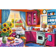 Puzzle 300 dílků velké kousky Ráno v kuchyni FSC Mix 70%