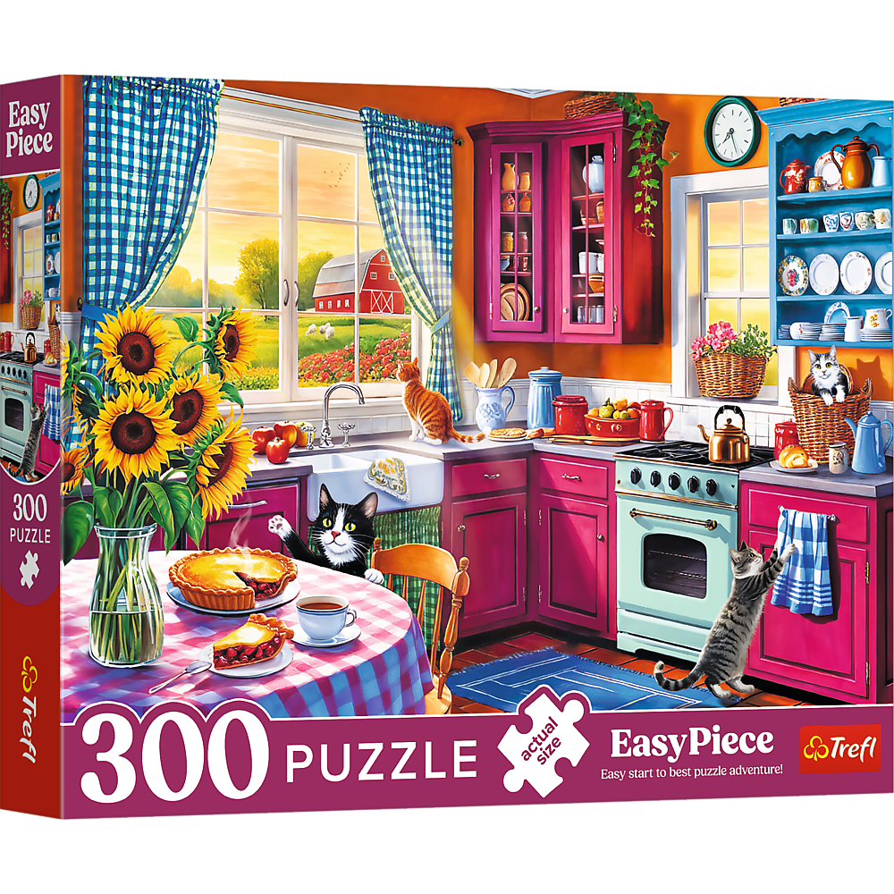 Puzzle 300 dílků velké kousky Ráno v kuchyni FSC Mix 70%