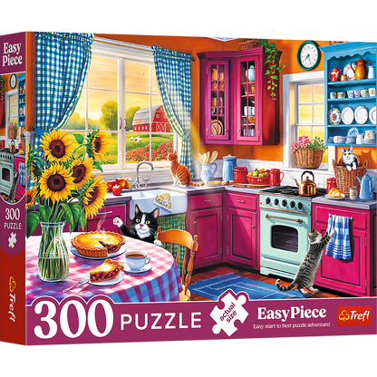 Puzzle 300 dílků velké kousky Ráno v kuchyni FSC Mix 70%