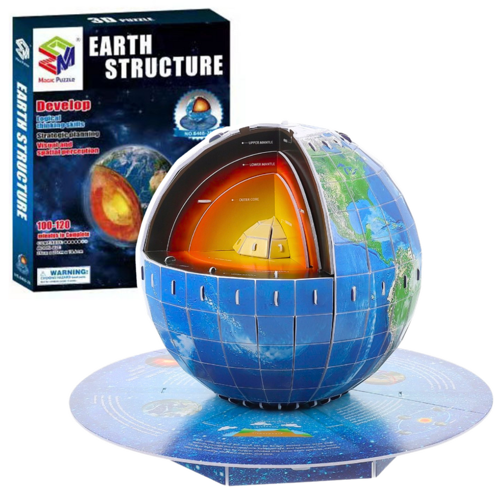 Puzzle 3D vzdělávací Planeta Země s jádrem 50 dílků