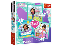 Puzzle 3v1 Gabiny aktivity – Gabby’s Dollhouse Trefl 34871