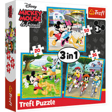 Puzzle 3v1 Mickey Mouse s přáteli 20 36 dílků – Trefl