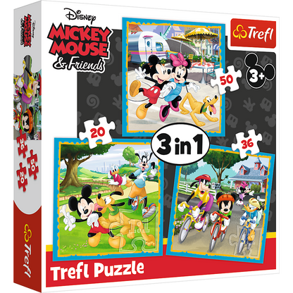 Puzzle 3v1 Mickey Mouse s přáteli 20 36 dílků – Trefl