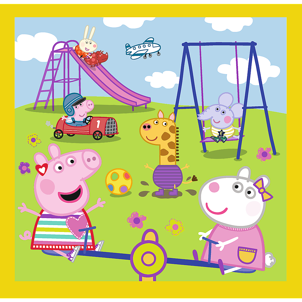 Puzzle 3v1 Veselý den s prasátkem – Peppa Pig Trefl 34849