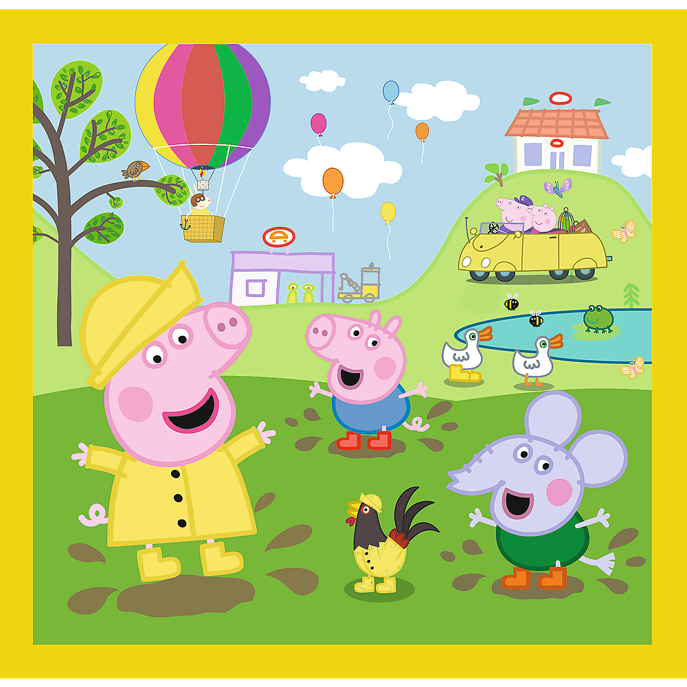 Puzzle 3v1 Veselý den s prasátkem – Peppa Pig Trefl 34849