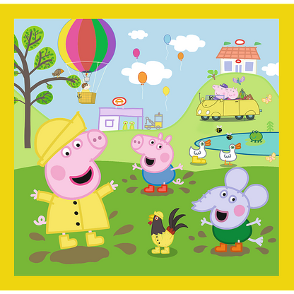 Puzzle 3v1 Veselý den s prasátkem – Peppa Pig Trefl 34849