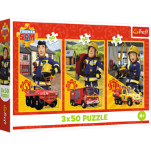 Puzzle 3x50 dílků Hasičský tým z hasičárny – Strażak Sam Trefl