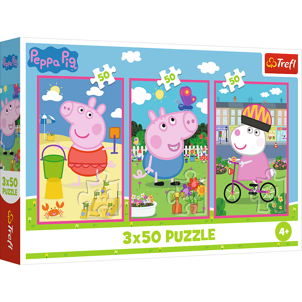 Puzzle 3x50 dílků Síla přátelství Prasátko Peppa – Trefl