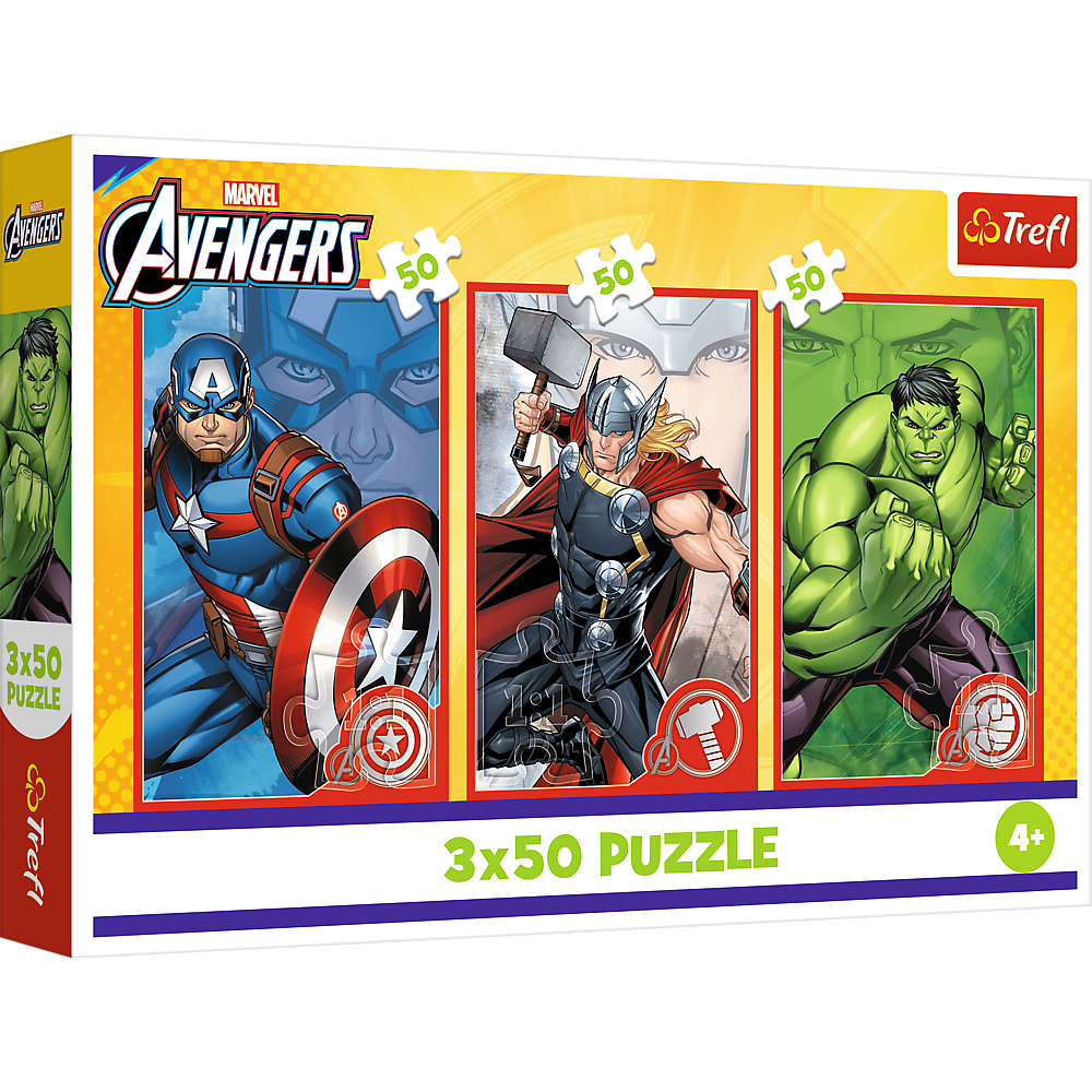 Puzzle 3x50 dílků superhrdinové Marvel Avengers – Trefl