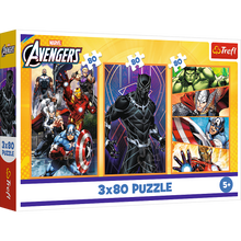 Puzzle 3x80 dílků akční superhrdinové – Disney Marvel Avengers