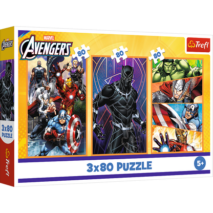 Puzzle 3x80 dílků akční superhrdinové – Disney Marvel Avengers