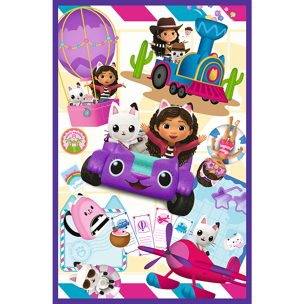 Puzzle 3x80 dílků Kočičí domeček Gabby – Trefl 34882