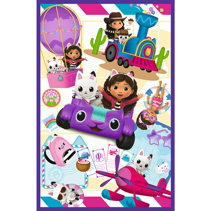 Puzzle 3x80 dílků Kočičí domeček Gabby – Trefl 34882