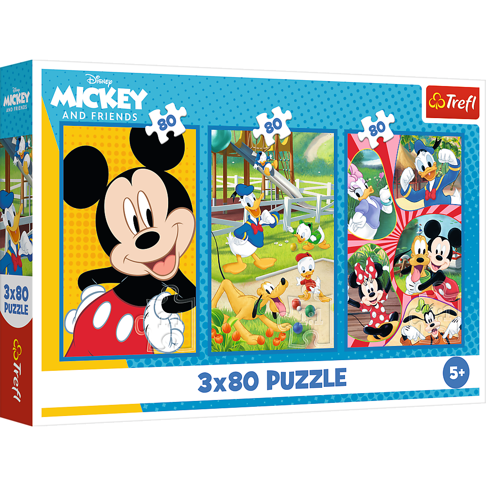 Puzzle 3x80 dílků Mickey Mouse – dětské puzzle | Trefl