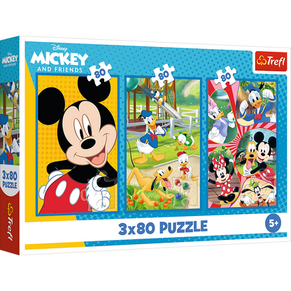 Puzzle 3x80 dílků Mickey Mouse – dětské puzzle | Trefl