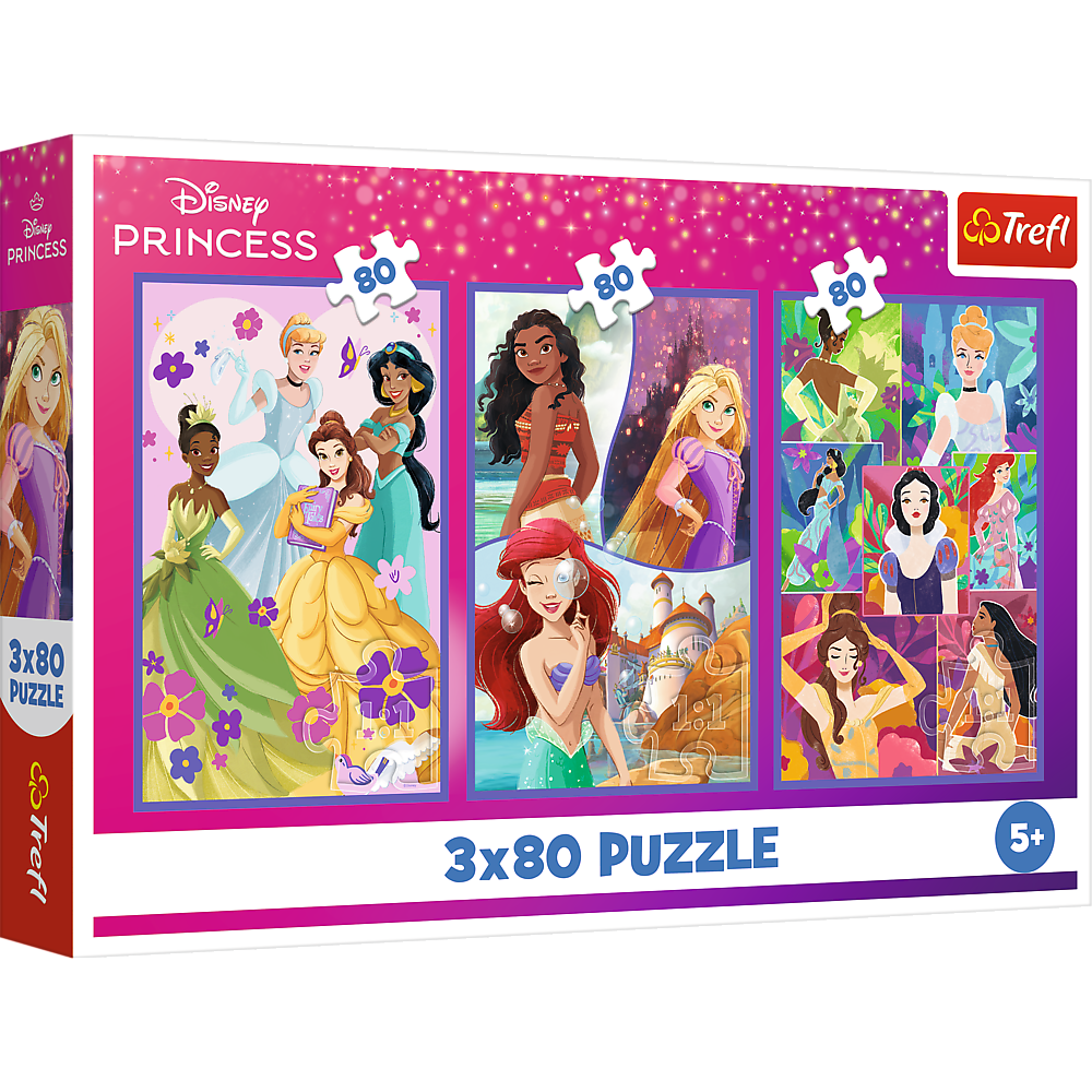 Puzzle 3x80 dílků Princezny kamarádky – Disney Princess Trefl
