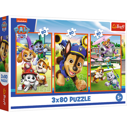 Puzzle 3x80 dílků Tlapková patrola Psi Patrol – Trefl 34886