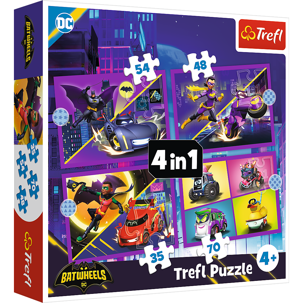 Puzzle 4v1 Batwheels pro děti – Warner Batwheels 34658