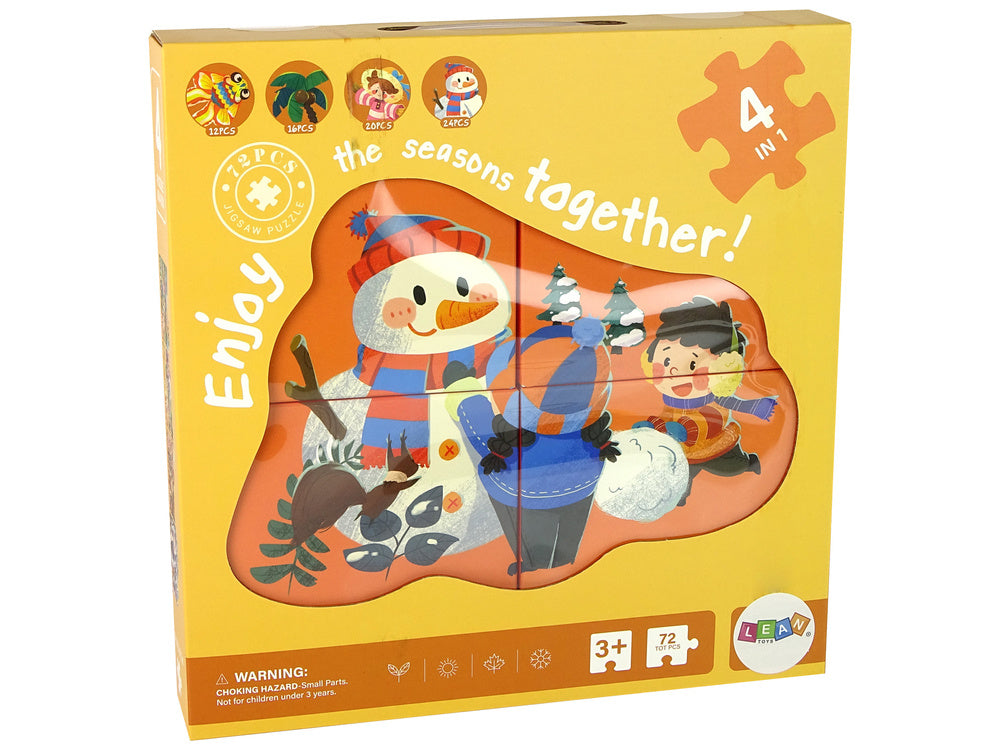 Puzzle 4v1 Čtyři roční období 12 24 dílků pro děti 3+