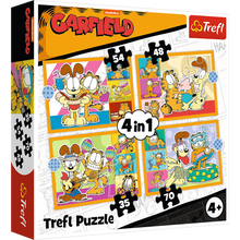 Puzzle 4v1 Garfield miluje lasagne – Trefl