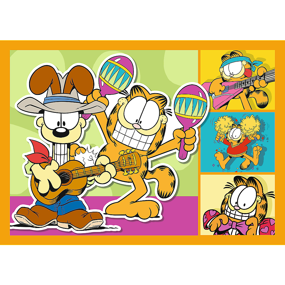 Puzzle 4v1 Garfield miluje lasagne – Trefl
