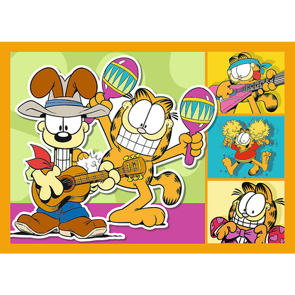 Puzzle 4v1 Garfield miluje lasagne – Trefl