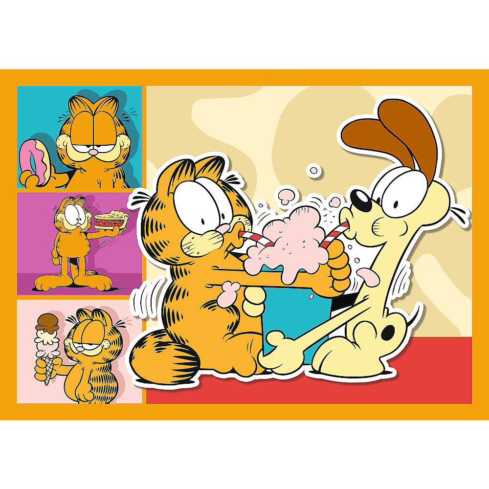 Puzzle 4v1 Garfield miluje lasagne – Trefl