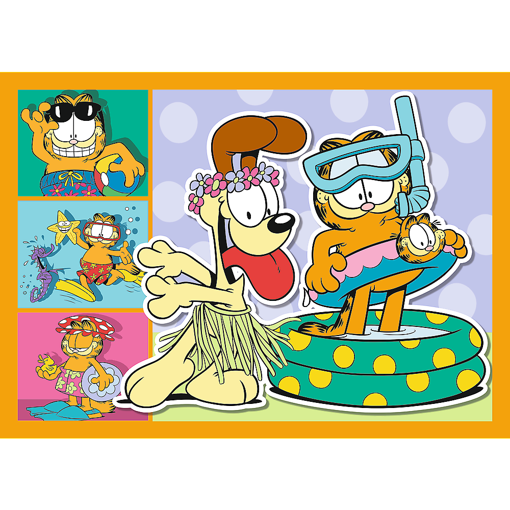 Puzzle 4v1 Garfield miluje lasagne – Trefl