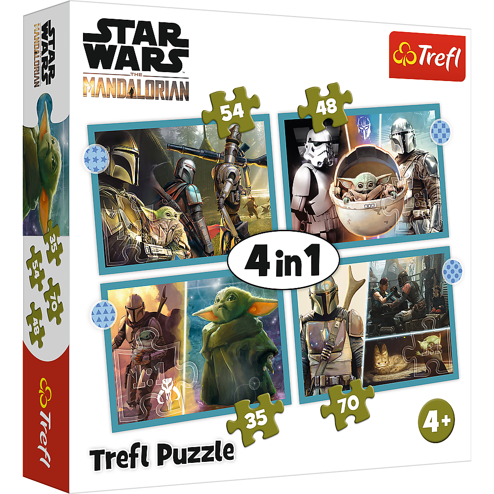 Puzzle 4v1 Mandalorian pro děti 35 70 dílků – Trefl