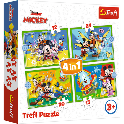 Puzzle 4v1 Myšák Mickey a přátelé 12 24 dílků – Trefl